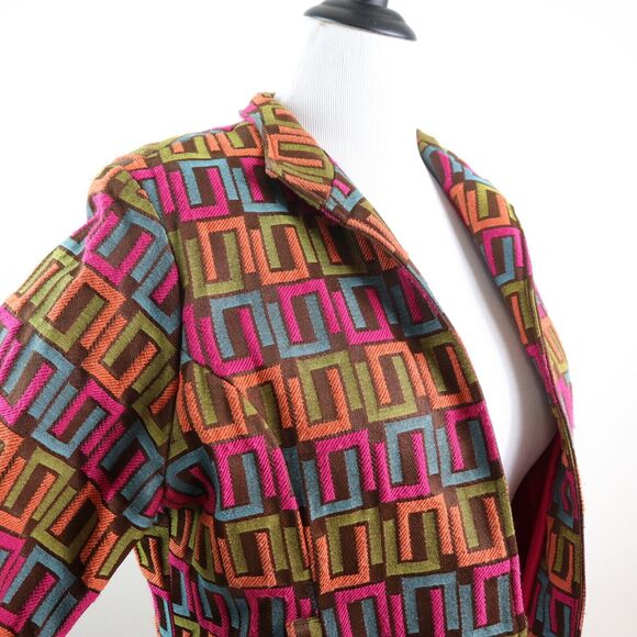 Vintage Painted Pony Size L Geometric Print Jacket Twill Multicolor - Picture 6 of 9